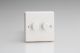 JQS2W Varilight V-Pro Smart Series 2 Gang Slave Dimmer (For Both Supla WiFi and Non-WiFi) use only with a Smart Master to create Multi-Way Dimming, Classic White Dimmer, With White Knobs