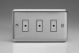 JSE103 Varilight V-Pro Multi Point Remote (MPR) Series 3 Gang 0-100 Watts Multi Point Remote Master LED Dimmer Classic Matt Chrome Finish (Brushed Steel Effect)