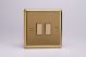 JVES002 Varilight V-Pro Multi Point Tactile Touch Slave (MP Slave) Series 2 Gang Unit for use with V-Pro Multi Point Remote Master Dimmers Classic Victorian Polished Brass Coated