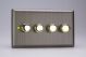 JYDP254.AB Varilight V-Pro Series 4 Gang 0-120W Trailing Edge LED Dimmer Urban Antique (Brushed) Brass Effect