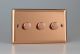 JYDS3.CU Varilight V-Pro Smart Series 3 Gang Companion Controller (For Both Supla WiFi and Non-WiFi) use only with a Smart Master to create Multi-Way Dimming, Urban Polished Copper Coated