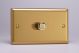 KBDP601 Varilight V-Com Series 1 Gang 40-600 Watt Leading Edge LED Dimmer Classic Brushed Brass Effect