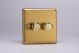 KBP182 Varilight V-Com Series 2 Gang 15-180 Watt Leading Edge LED Dimmer Classic Brushed Brass Effect