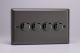 KPDP184 Varilight V-Com Series 4 Gang 15-180 Watt Leading Edge LED Dimmer Graphite 21 Effect Finish