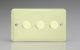 KYDP103.WC [WYD3.WC + 3x MKP100] Varilight V-Com Series 3 Gang 0-100 Watt Leading Edge LED Dimmer Lily White Chocolate