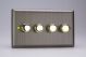 KYDP104.AB Varilight V-Com Series 4 Gang 0-100 Watt Leading Edge LED Dimmer Urban Antique (Brushed) Brass Effect