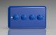 KYDP104.RB [WYD4.RB + 4x MKP100] Varilight V-Com Series 4 Gang 0-100 Watt Leading Edge LED Dimmer Lily Reflex Blue