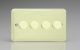 KYDP104.WC [WYD4.WC + 4x MKP100] Varilight V-Com Series 4 Gang 0-100 Watt Leading Edge LED Dimmer Lily White Chocolate