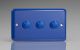 KYDP183.RB [WYD3.RB + 3x MKP180] Varilight V-Com Series 3 Gang 15-180 Watt Leading Edge LED Dimmer Lily Reflex Blue