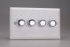 KYDP184.CW Varilight V-Com Series 4 Gang 15-180 Watt Leading Edge LED Dimmer Urban Powder Coated Chalk White Finish