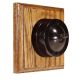 LIN01-1-MO-S2W Single Linden Brown Bakelite Dolly Switch, 1- or 2- Way, 6 Amp, on a Medium Oak Base