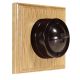 LIN01-1-O-S2W Single Linden Brown Bakelite Dolly Switch, 1- or 2- Way, 6 Amp, on a Light Oak Base