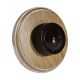 LIN01-1-R-PTM-LK-S2W Single Linden Brown Bakelite Push To Make Dolly Switch, 1- or 2- Way, 6 Amp, on a Round Limed Oak Base