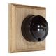 LIN01-1-UO-S2W Single Linden Brown Bakelite Dolly Switch, 1- or 2- Way, 6 Amp, on a Unfinished Oak Base