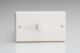 TQDR1001W [WQD1W + MTR1000] Varilight V-Dim Safety Series 1 Gang 200-1000 Watt Dimmer Classic White Dimmer, With White Knob On a Double Plate