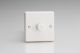 TQR1001W [WQ1W + MTR1000] Varilight V-Dim Safety Series 1 Gang 200-1000 Watt Dimmer Classic White Dimmer, With White Knob