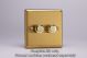 WB2 Varilight Matrix 2-Gang Single Plate Unpopulated Dimmer Kit. Classic Brushed Brass Effect Finish