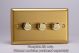 WBD3 Varilight Matrix 3-Gang Double Plate Unpopulated Dimmer Kit. Classic Brushed Brass Effect Finish