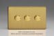 WDBD3S Varilight Matrix 3-Gang Double Plate Unpopulated Dimmer Kit. Screwless Brushed Brass Effect Finish