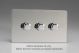 WDCD3S Varilight Matrix 3-Gang Double Plate Unpopulated Dimmer Kit. Screwless Polished Chrome Coated Finish