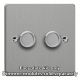 WDE2.BS Varilight Matrix 2-Gang Single Plate Unpopulated Dimmer Kit. Essential Brushed Steel Finish