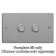 WDED2.BS Varilight Matrix 2-Gang Double Plate Unpopulated Dimmer Kit. Essential Brushed Steel Finish