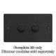 WDED2.MB Varilight Matrix 2-Gang Double Plate Unpopulated Dimmer Kit. Essential Matt Black Finish