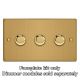 WDED3.BB Varilight Matrix 3-Gang Double Plate Unpopulated Dimmer Kit. Essential Brushed Brass Finish