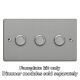 WDED3.BS Varilight Matrix 3-Gang Double Plate Unpopulated Dimmer Kit. Essential Brushed Steel Finish