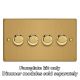 WDED4.BB Varilight Matrix 4-Gang Double Plate Unpopulated Dimmer Kit. Essential Brushed Brass Finish