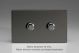 WDID2S Varilight Matrix 2-Gang Double Plate Unpopulated Dimmer Kit. Screwless Iridium Black (Gloss) Effect Finish