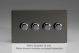 WDID4S Varilight Matrix 4-Gang Double Plate Unpopulated Dimmer Kit. Screwless Iridium Black (Gloss) Effect Finish