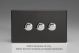 WDLD3S Varilight Matrix 3-Gang Double Plate Unpopulated Dimmer Kit. Screwless Premium Black Plastic