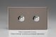 WDRD2S Varilight Matrix 2-Gang Double Plate Unpopulated Dimmer Kit. Screwless Pewter Effect Finish
