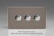 WDRD3S Varilight Matrix 3-Gang Double Plate Unpopulated Dimmer Kit. Screwless Pewter Effect Finish