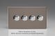 WDRD4S Varilight Matrix 4-Gang Double Plate Unpopulated Dimmer Kit. Screwless Pewter Effect Finish