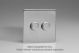 WDS2S Varilight Matrix 2-Gang Single Plate Unpopulated Dimmer Kit. Screwless Brushed Stainless Steel Finish