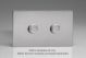 WDSD2S Varilight Matrix 2-Gang Double Plate Unpopulated Dimmer Kit. Screwless Brushed Stainless Steel Finish