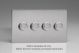 WDSD4S Varilight Matrix 4-Gang Double Plate Unpopulated Dimmer Kit. Screwless Brushed Stainless Steel Finish