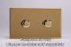 WDVD2S Varilight Matrix 2-Gang Double Plate Unpopulated Dimmer Kit. Screwless Polished Brass Coated