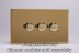 WDVD3S Varilight Matrix 3-Gang Double Plate Unpopulated Dimmer Kit. Screwless Polished Brass Coated
