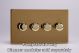 WDVD4S Varilight Matrix 4-Gang Double Plate Unpopulated Dimmer Kit. Screwless Polished Brass Coated