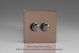 WDY2S.BZ Varilight Matrix 2-Gang Single Plate Unpopulated Dimmer Kit. Urban Screwless Brushed Bronze Effect Finish