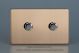 WDYD2S.BC Varilight Matrix 2-Gang Double Plate Unpopulated Dimmer Kit. Urban Screwless Brushed Copper Finish