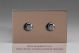 WDYD2S.BZ Varilight Matrix 2-Gang Double Plate Unpopulated Dimmer Kit. Urban Screwless Brushed Bronze Effect Finish