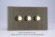 WDYD3S.AB Varilight Matrix 3-Gang Double Plate Unpopulated Dimmer Kit. Urban Screwless Antique (Brushed) Brass Finish