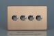 WDYD4S.BC Varilight Matrix 4-Gang Double Plate Unpopulated Dimmer Kit. Urban Screwless Brushed Copper Finish