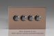 WDYD4S.BZ Varilight Matrix 4-Gang Double Plate Unpopulated Dimmer Kit. Urban Screwless Brushed Bronze Effect Finish