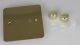 WFB2 Varilight Matrix 2-Gang Single Plate Unpopulated Dimmer Kit. Ultra Flat Brushed Brass Effect Finish