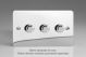 WFCD3 Varilight Matrix 3-Gang Double Plate Unpopulated Dimmer Kit. Ultra Flat Polished Chrome Coated